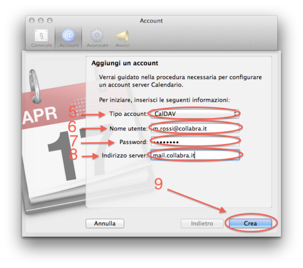 Apple Calendar Setup step 3 Collabra Professional Email