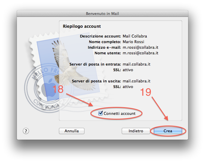 Apple Mail Configurare posta step 7