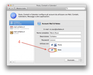 Apple Mail Configurare posta step per Note Mac OS step 3