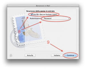 Apple Mail Configurare posta step 3