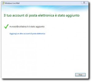 Configurazione posta elettronica con Windows Live mail