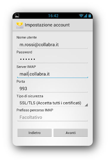 android imap setup email 3